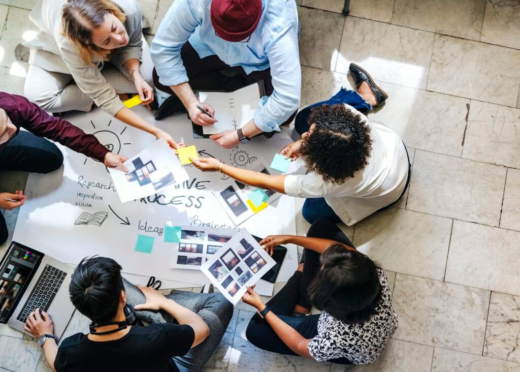 Startup team working on a project